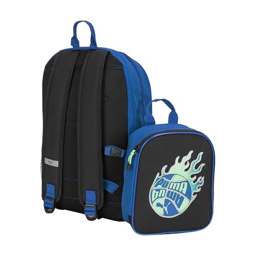 Image of PUMA Unisex Kid's Colony Lunch Kit & Backpack Combo, Vivid Blue /Black /Aquatic, Medium