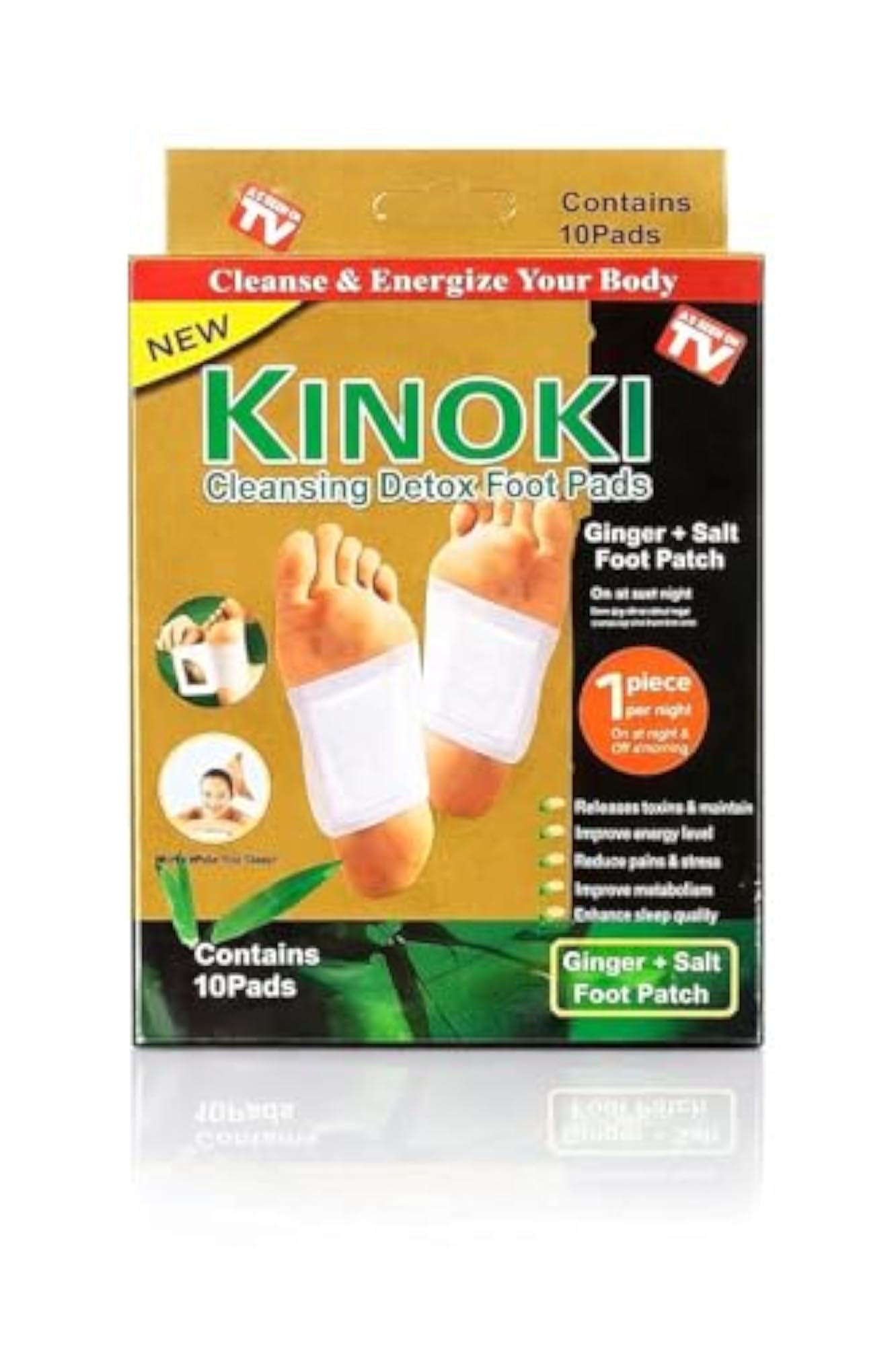 Ginger & Salt Overnight Foot Care Patches, Adhesive Pads