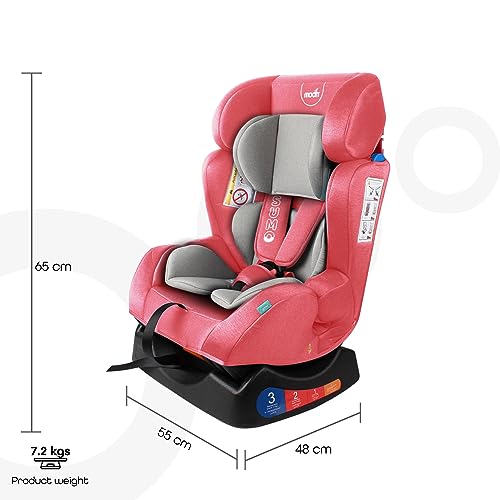 مقعد سيارة سومو من ذا مون براند - معدات سفر للاطفال من الولادة الى 6 سنوات - مقعد معزز خلفي وامام قابل للتحويل - مقعد سيارة قابل للامالة لمجموعة 012 - ملحقات سيارة مريحة للاطفال - بينك ورمادي