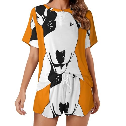 Pyjama femme manches courtes contre la chaleur estivale vêtement de nuit fluide
