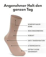 sockenkauf24 10 Paar Socken 100% Baumwolle Herren Komfortbund ohne Naht 10600 WP (Beige Braun 47-50) – Ansicht 4