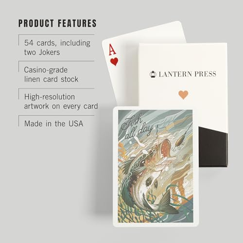 Lantern Press Fish All Day Baraja de 52 Cartas miniatura 3