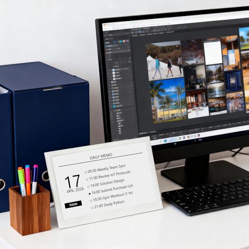 7.5 Inch E-Ink Smart Dashboard with AI Intelligent Assistant, ESP32-C3, Home Assistant Compatible,...