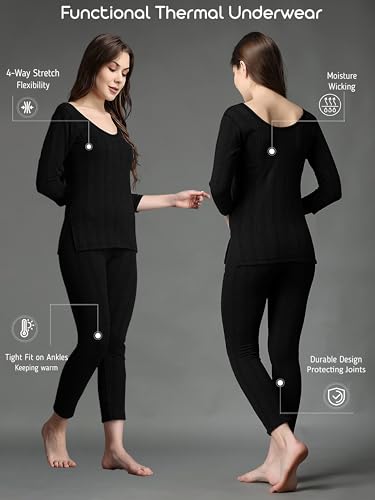 Image of FF Winter Wear Thermal Upper Vest and Bottom Lower Warmer Combo for Women Long Johns Underwear Set