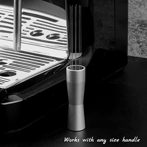 Ezebesta WDT Tool Coffee Grounds Needle Distributor 304 Stainless Steel Mini Whisk for Espresso Stirring Distribution (Silver)