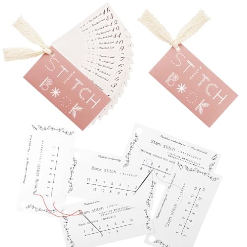 LUSTRIB 2 Pcs Creative Mini Sewing Book, Beginners Embroidery Stitch
