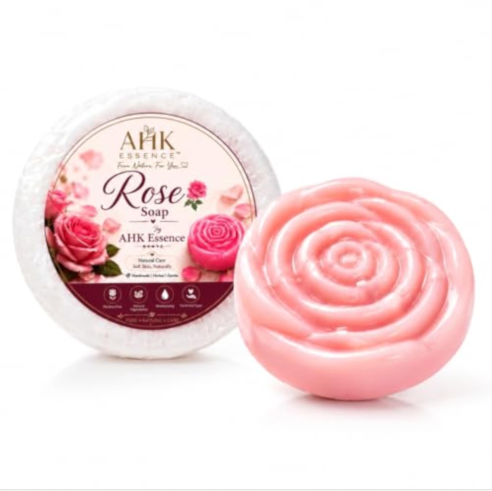 Rose Soap with Coconut Oil & Vitamin E, Pack of 2