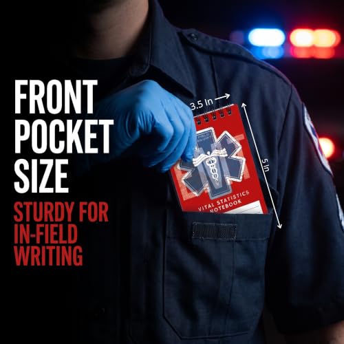 Image of Field Equipt EMT Vital Statistics Notepad - Vitals Notebook For First Responder Note Pad, Medical Paramedic Gear And Supplies. Perfect EMS /EMT Gifts (12 Pack, Not Waterproof)