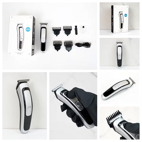 Image of Endzone Rechargeable Hair Beard Trimmer for Men Trendy Styler Trimmer Stainless Steel Sharp Blade Beard Shaver (Black,Silver) (505)