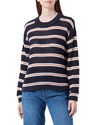 Tom Tailor Denim 1033046, Jersey de Punto Mujer , Azul (30348 - Navy Horizontal Stripe), S Cover