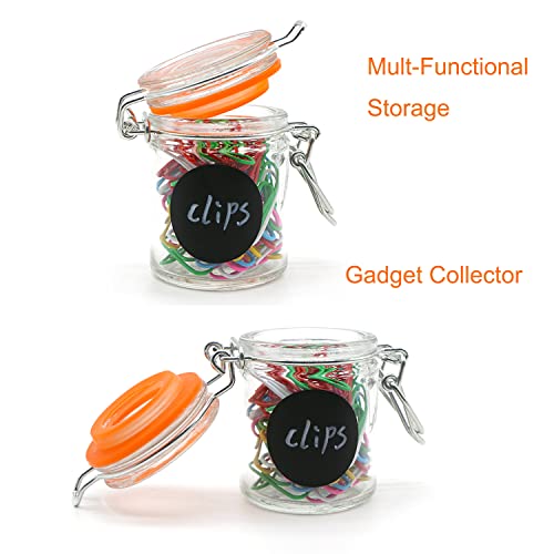 Homelike Style 1.7 Oz Mini Glass Spice Jars With Labels, Small Stash Jars With Airtight Hinged Lid, 12 Pack Empty Spice Bottles With Rubber Gasket For Herb Tea Seasoning Storage #TOP4