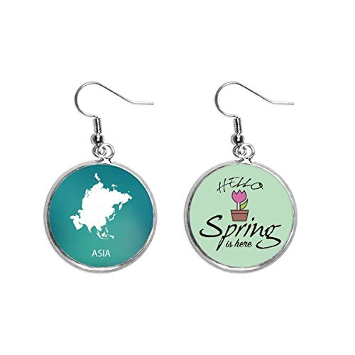 Pendientes de Asia con mapa de contorno para mujer: joyas de primavera exclusivas