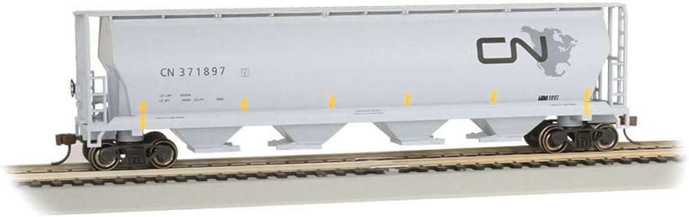 Canadian 4 Bay Cylindrical Grain Hopper - Cn North American Logo - HO Scale