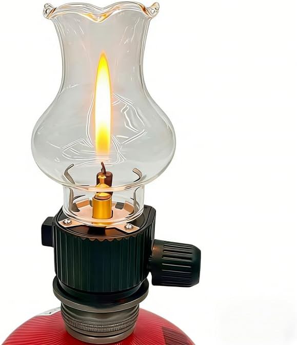 Camping Gas Lamp Portable Gas Lantern Butane/Isobutane, Mini Outdoor & Desktop Camping Lantern with Adjustable Brightness