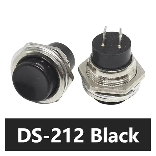 Interrupteur poussoir 16mm momentané DS-212 bouton rond de commande 2 pin - 3