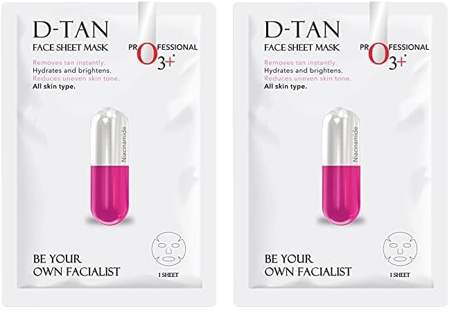 O3+ Facialist Dtan Face Sheet Mask With Niacinamide reduced dark spots, acne scars, and discoloration while giving ultimate brightening (30g) (Pack of 2)-picture-23