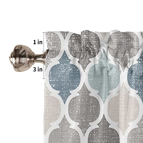 Moroccan Geometric Valance Curtains, Moroccan Kitchen Curtains 54X18In Cafe Curtains, Gray Valances For Windows, Bathroom Curtains Window Rod Pocket Short Curtains, Kitchen Window Curtains Over Sink #TOP2
