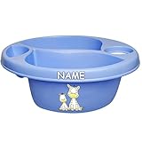 alles-meine.de GmbH Waschschüssel/Kinderwaschbecken - blau Tiere - Zebra inkl. Name - Bieco - 3 Kammern - Baby - Putzeimer - Windeln Wickelschüssel - Windel Babywindel - fü..