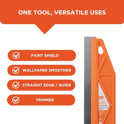 Black+Decker 12-Inch Paint Shield, Trim Guide for Painting Straight Lines - Image 4