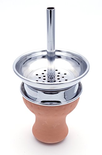Zebra Smoke Hookah Bowl Clay w/Heat Management Screen for Perfect Smoking Experience for Hookah Lovers 7.5