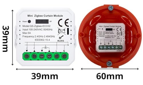 Sone Smart One Rolladenschalter. Jalousien Schalter. Prozentfunktion Zigbee Inteligentur Smart Life/Tuya App kompatibel mit Alexa/Google Home