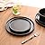 Asian Style Round 24 Piece Stoneware Dinnerware Set for 8 With Unique Lipped Edges Matte Glaze Finish | Pretty Jet Black Color Durable Dishwasher Microwave Safe