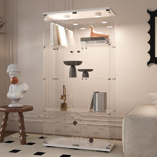 Image of Beauty4U Glass Display Cabinet with 13-Color LED, 4-Tier Curio Cabinet