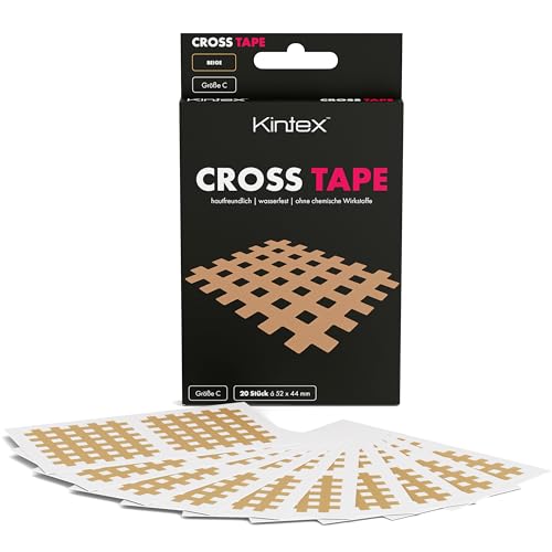 Kintex Cross Tape - Bande Kinésiologique Auto-adhésive, Hypoallergénique et Résistante à l’eau - Bande en Grille pour Points Douloureux et de...