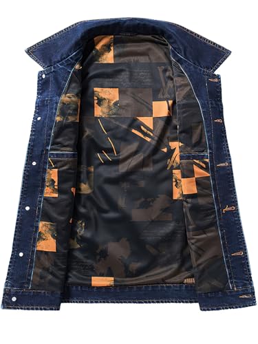 ebossy Men's Multi-Pocket Distressed Denim Vest Relaxed Fit Sleeveless Letter Printed Washed Tucker Jean Jacket3