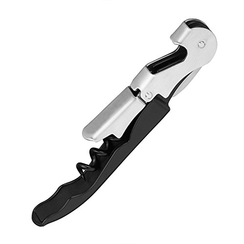 Namzi Wine Bottle Opener Double Hinged Waiter's Corkscrew (Black)