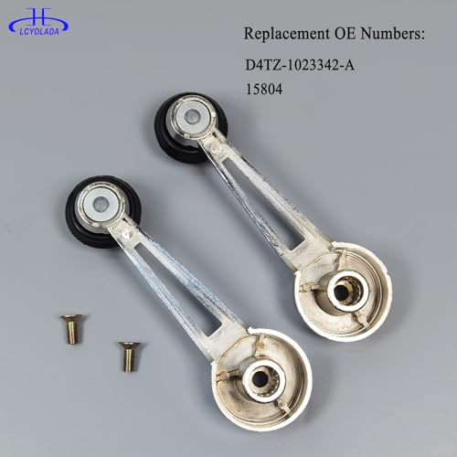 Lcyolada 2 Pcs Inside Window Crank Handles for 1980-1986 Ford Bronco F-150 F-250 F-350 F-Series Pickup, for 1973-1983 Ford E-100/E-150/E-200/E-250/E-300 Econoline Van, Chrome