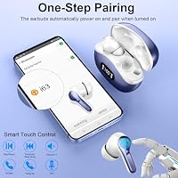 Bluetooth Kopfhörer, 2026 Kopfhörer Kabellos Bluetooth 5.4 mit 50Std HiFi-Stereo Tiefer Bass, 4 ENC Noise Cancelling Mic Wireless Earbuds, IP-X7 Wasserdicht USB-C in Ear Ohrhörer für iOS Android – Ansicht 7