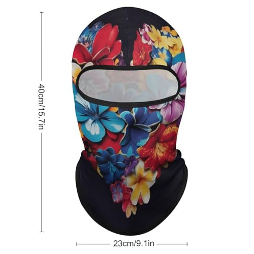 Balaclava para hombre y mujer con estampado de corazones y flores, máscara facial protectora contra el sol, transpirable, cobertura completa de la cabeza para senderismo, ciclismo, carrera y conducción miniatura 2