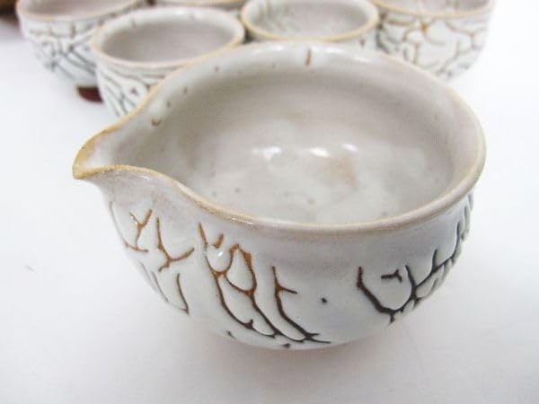 Amazon.co.jp: 岩国焼 吉香窯 象陶 白蛇釉 茶道具 煎茶道具 茶器 煎茶