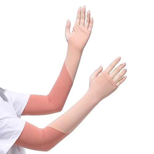 WESLNN Women UV Sunscreen Anti-UV ice sleeves，UPF 50+ Arm Sun Protection，Ice Silk Sun Block Driving Gloves，outdoor driving ice sleeves，cycling ice sleeves