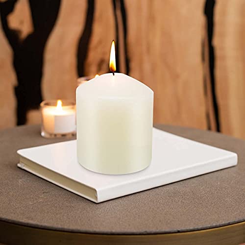 Missyo 6 Pack 3X3 Inch Pillar Candles, 35 Hours Dripless Smokeless Unscented Candles For Home Weddings Restaurant Spa Church And Emergency Ivory #TOP6