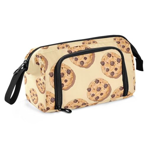 Image of Big Capacity Pencil Case,Chocolate Cookies Pen Bag Pouch Holder Stationery Bag School College Office Organizer for Teen Adults Student