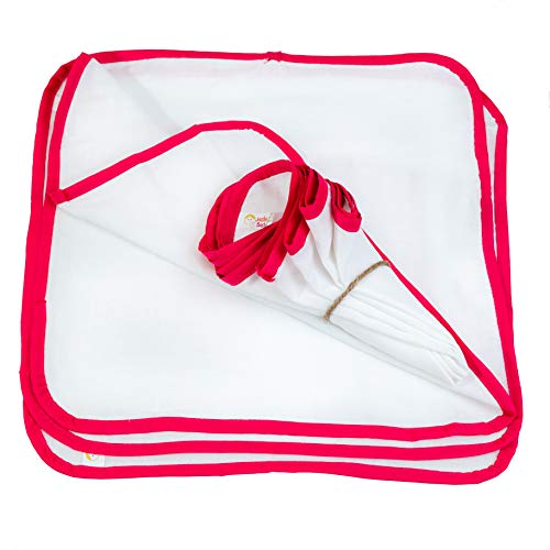 JnB Jacha & Bacha - Juego de 6 servilletas de algodón suave y puro para bebés/niños, pañuelo de secado rápido para bebés, niños pequeños, adultos jóvenes, no irrita la piel (rosa)