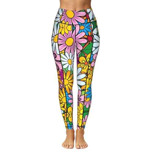 Mallas de compresión para mujer con estampado floral de alta resistencia 2