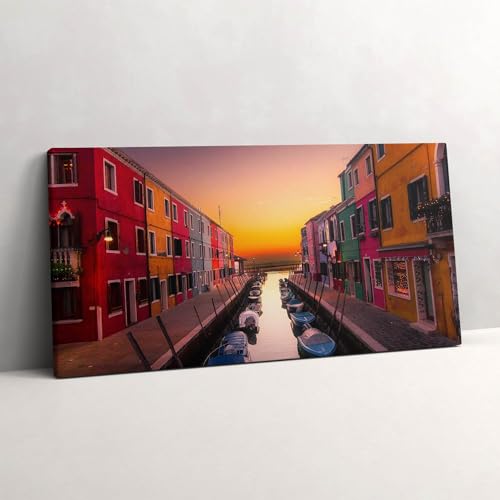 Tableau sur toile mer Italie photo paysage marin Wallfluent 140x70cm décoration murale