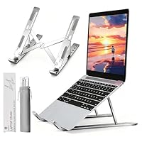 AiTodos&reg; Supporto pc Portatile, Lega di Alluminio, Leggero, Antiscivolo, Portatile Pieghevole, Supporto per Laptop - Ventilazione e Dissipazione del Calore, Regolazione a 6 Marce - Laptop Stand