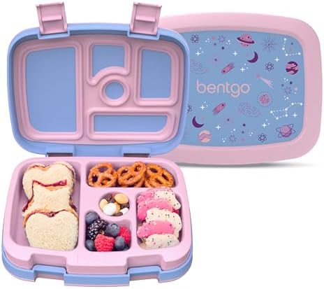 Bentgo Kids Prints Leak-Proof, 5-Compartment Bento-Style Kids Lun...