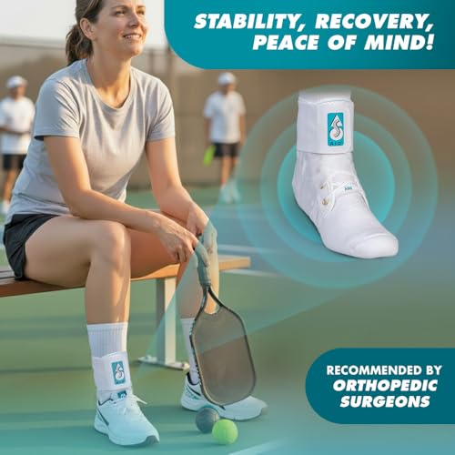 Med Spec ASO Ankle Stabilizer (XX-Small, White) – Ankle Brace for Sprained Ankle and Peroneal Tendonitis, Orthopedic Ankle Support for Men, Women, Adults, Teens and Kids, Sports Injury Recovery, 264009