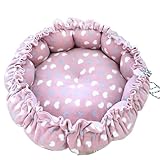 YIKANGHENG Cat Bed, 13 Inch Diameter Pink Cotton Pet Nest for Cat, Dog and Other Pets (Small)