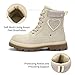 TZJS Girls Boots,Girl Zipper Lace Up Outdoor Water Resistant Comfort Work Boots Kids Fashion Booties for Little Kid（Beige,2）