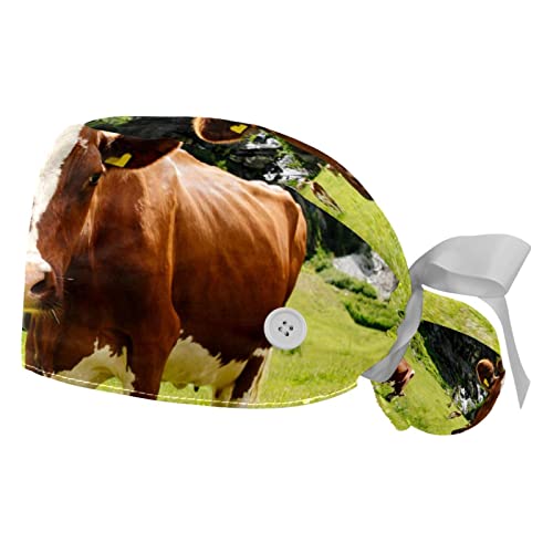 Chapeau bouffant vache lot de 2 casquettes de travail ajustables