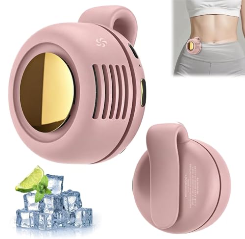 HOIDOKLY 2026 Nuevo Mini Ventilador Silencioso Portátil sin Aspas con Clip, Mini Ventilador Eléctrico Silencioso Portátil sin Aspas, Adecuado para Exteriores, Viajes y Oficina (Rosa)