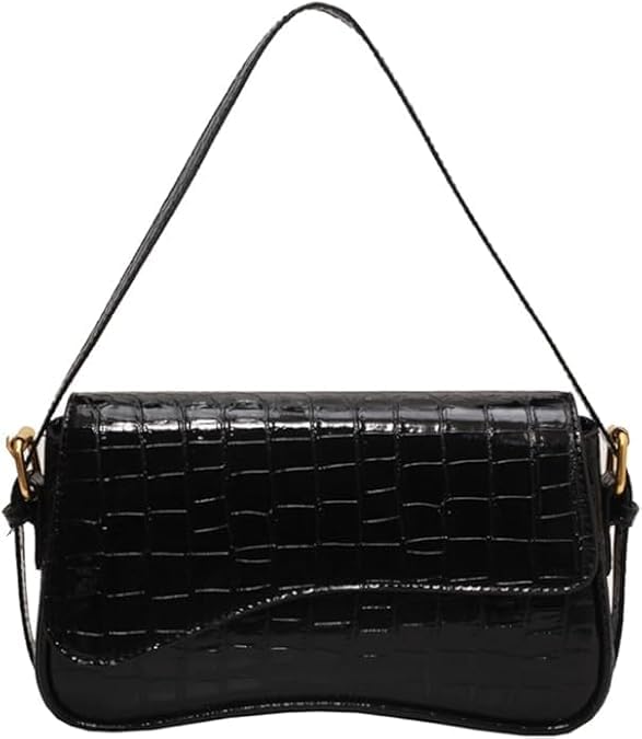 AmszkeShoulder Bag for Women Y2K Trendy Purse Vegan Leather Hobo Handbags Clutch Saddle Bag with 2 Removable Strap