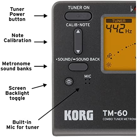 Korg - TM60-BK Combo Tuner Metronome - Black