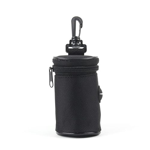 Taicols Distributore di sacchetti per escrementi di cani,con chiusura lampo con moschettone,dispenser di sacchetti per cani,Contenitore dispencer Sacchetti igienici cane. (nero)